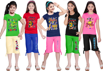 KS KOARRA Girls Casual T-shirt Track Pants(217 MULTICOLOURRS)