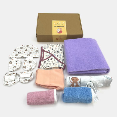 Kridlo Baby Boys & Baby Girls Casual Vest Pant, Swaddle, Cap, Bootie, Mitten(Eco-Friendly Baby Hamper Pack of 11 Premium Baby Products Gift Set 4)