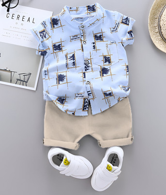 Kidsbrity Baby Boys & Baby Girls Party(Festive) Shirt Shorts(MILONE SKY CHIKU)