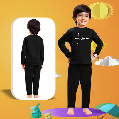 MagizhMithra Baby Boys & Baby Girls Casual T-shirt Pant(Black)