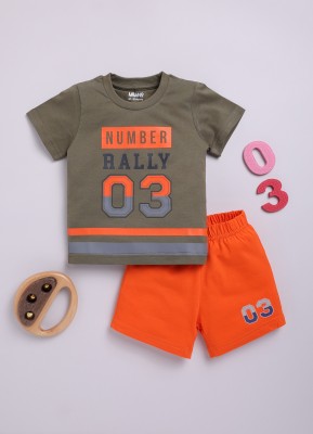 Mimino Baby Boys Casual T-shirt Shorts(Brown)