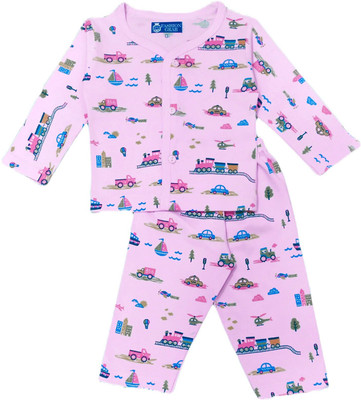 FASHION GRAB Baby Boys & Baby Girls Casual Top Pant(PINK)