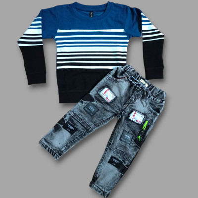 KidsBazaar Boys Casual T-shirt Jeans(Blue)