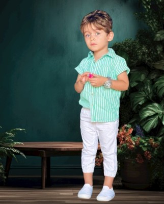 PINAMONI Baby Boys Party(Festive) Shirt Trouser(GREEN)