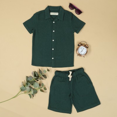 The Lion and The Fish Boys Casual Shirt Shorts(Green)