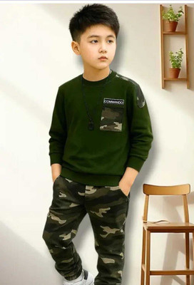 SWAR FASHIONS Baby Boys Casual Dress T-shirt, Pant(DarkGreen, Multicolor)