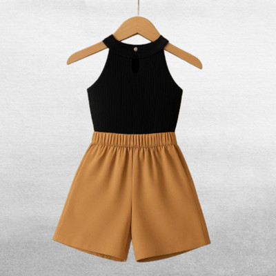 RIYANSHI Girls Casual Top Skirt(Black, Brown)