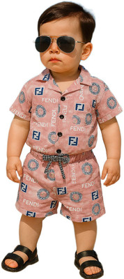 FASHION GRAB Kids Nightwear Boys Printed Cotton(Pink Pack of 1)