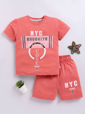 YK X Tinyo Boys & Girls Casual T-shirt Shorts(Peach)