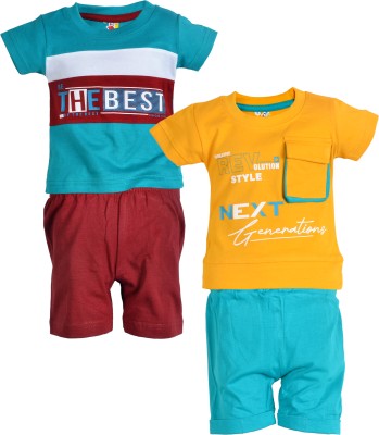 sathiyas Baby Boys Casual T-shirt Shorts(Multicolor)