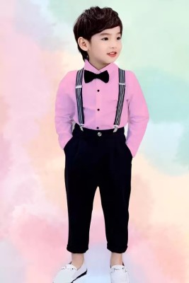 purplesky Boys Party(Festive) Shirt Pant, Suspenders, Bow Tie(Pink)