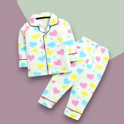 DENVIRA Baby Boys & Baby Girls Casual Shirt Pyjama(LITTLE_HEART)