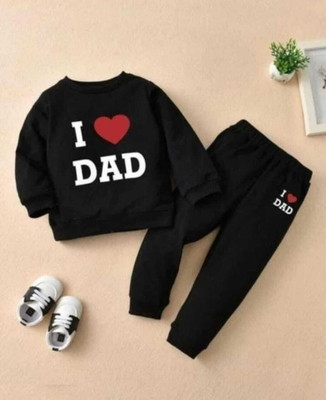 MAHIR GARMENTS Baby Boys & Baby Girls Party(Festive) T-shirt Pant(Black)