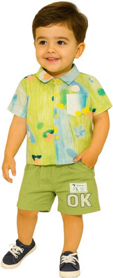 MiniMighty Baby Boys Casual T-shirt Shorts(GREEN)