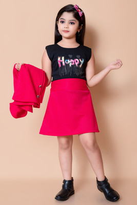 TIKTOK FASHION Girls Party(Festive) Skirt Skirt(TOMATO)