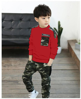 Kilimoli Boys Party(Festive) Track Pants T-shirt(Red)