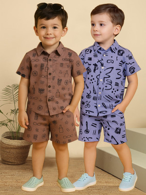 PROVOGUE Boys Casual Shorts Shirt(Multicolor8)