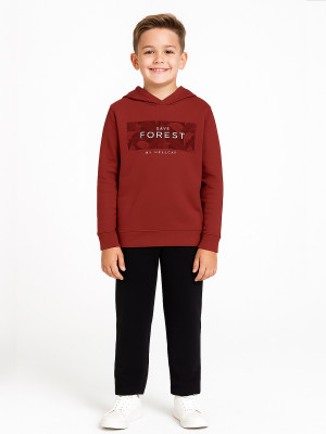 Hellcat Boys Casual Sweatshirt Track Pants(Rust/Black)