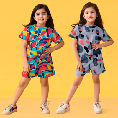 Chhutkoo Girls Casual T-shirt Shorts(MULTICOLOR)