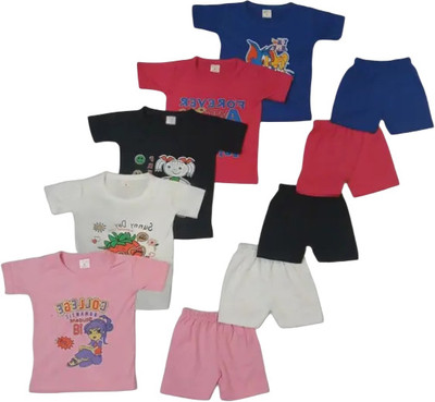 Zipwell Baby Boys & Baby Girls Motu Patlu Casual T-shirt Dress(Multi)