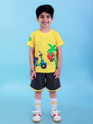 Chandrika Boys Casual T-shirt Shorts(YELLOW)