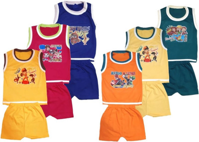 Zipwell Baby Boys & Baby Girls Casual T-shirt Shorts(MULTICOLOURS)