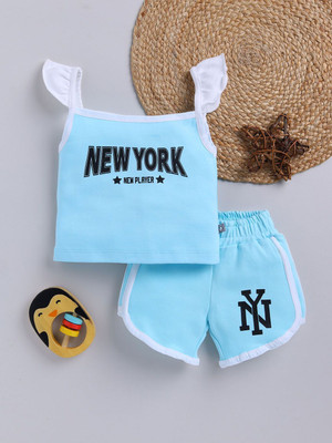YK X Tinyo Boys & Girls Casual Top Shorts(Blue)