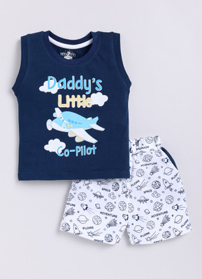 CUTOPIES Boys Casual T-shirt Shorts(Navy)