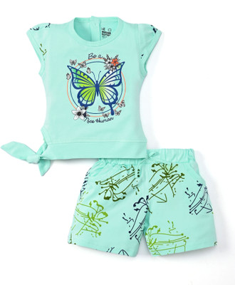 Wonder Klothes Girls Casual Top Pant(Green)