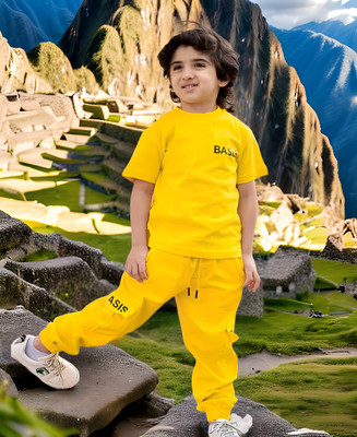ELAN FASHION Baby Boys Party(Festive) T-shirt Pant(YELLOW)