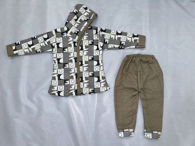 ZOTOFLY Baby Girls Party(Festive) Jacket Pant(Brown)