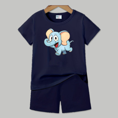 MGRS Baby Boys Casual T-shirt Shorts(NAVY+NAVY)