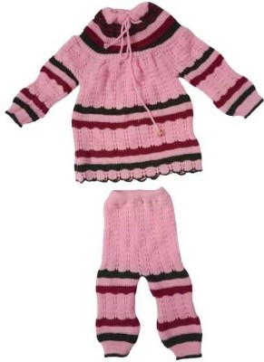 prb bags Baby Girls Casual Sweater Pyjama(Pink)