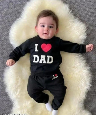 MUCARE Baby Boys & Baby Girls Party(Festive) T-shirt Trouser(Black)