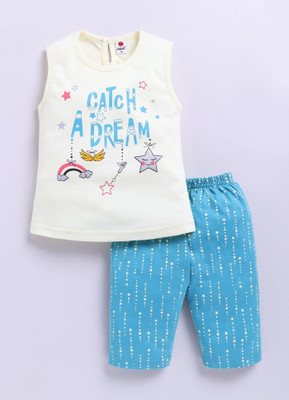 Mars Infiniti Baby Girls Casual Top Capri(light yellow, sky blue)