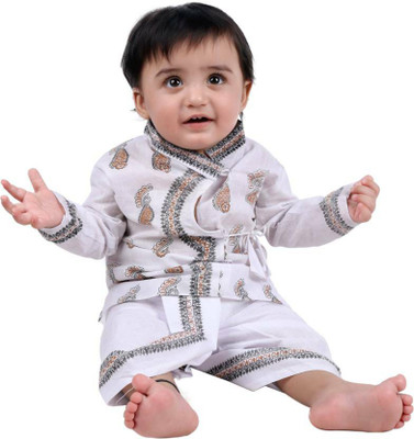 Shreesai Baby Boys & Baby Girls Festive & Party Dhoti & Kurta Set(White Pack of 1)