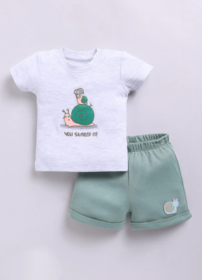 Smart Baby Baby Boys Casual T-shirt Shorts(Melange & Green)