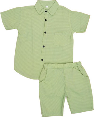ZIKIGO Baby Boys & Baby Girls Casual Shirt Shorts(Light Green)