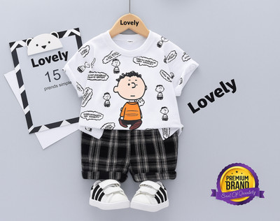 AD LOVELY Fashion wear Boys & Girls Casual T-shirt Shorts(WHITE)