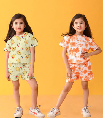 NVELIS Girls Casual T-shirt Shorts(Multicolor 7)