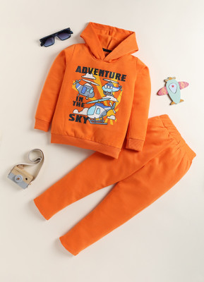 Yk Boys Casual T-shirt Trouser(Orange)