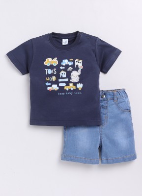 Dollar Baby Boys Casual T-shirt Pant(Navy-Denim)