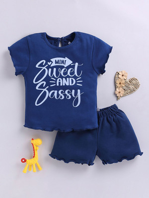YK X Tinyo Boys & Girls Casual Top Shorts(Navy Blue)