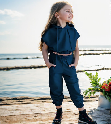 Jiya Fashion Girls Casual Top Pant(NAVY BLUE)
