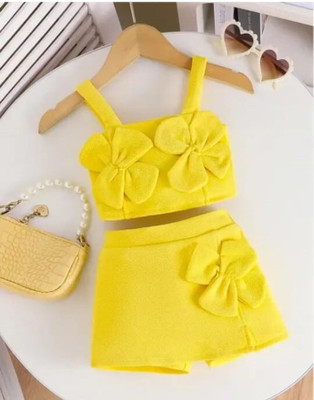 ritviz Girls Party(Festive) Top Skirt(Yellow)