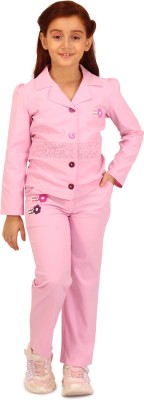 Cutecumber Girls Casual Top Trouser(Pink)