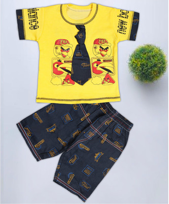 Epochlite Baby Boys & Baby Girls Casual T-shirt Shorts(Yellow)