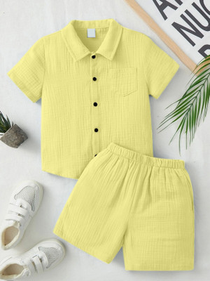 chalodia Baby Boys Casual Shirt Shorts(Lemon)
