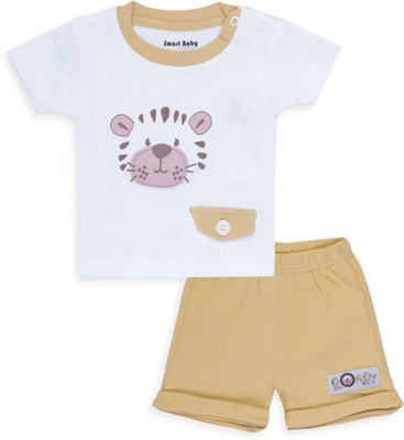 Smart Baby Baby Boys & Baby Girls Casual T-shirt Shorts(Multicolor2)
