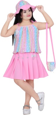 Malabis Collection Girls Party(Festive) Skirt Top(PINK)